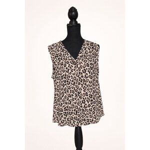 Vince Camuto Leopard Print Sleeveless Blouse – Size L